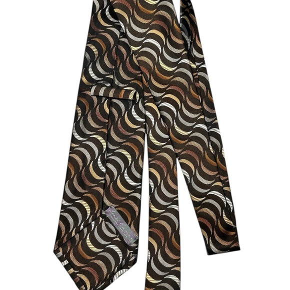 Daniel Cremieux 100% Silk Tie 60” Geometric Half Moon Pattern - Picture 2 of 4